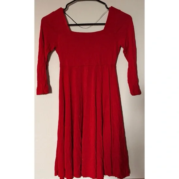 Soprano | 💋Vibrant Red Square Neck Line Long Sleeve Mini Dress - Picture 4 of 9